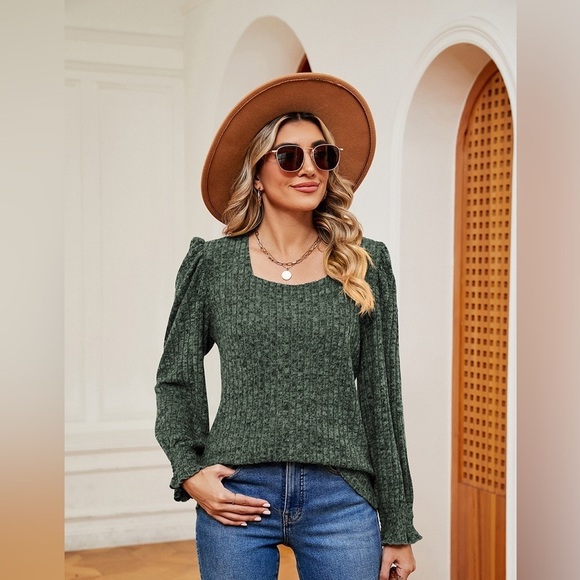 Firefly Lane Boutique1 Sweaters - Whispering Winds Women’s Puff Sleeve Sweater